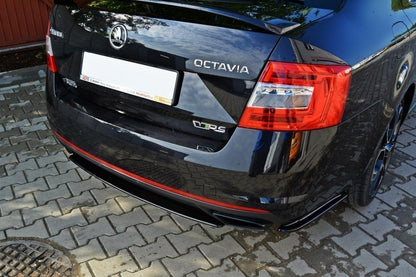 Mittlerer Diffusor Heck Ansatz für Skoda Octavia RS Mk3 / Mk3 FL Hatchback / Kombi schwarz Hochglanz