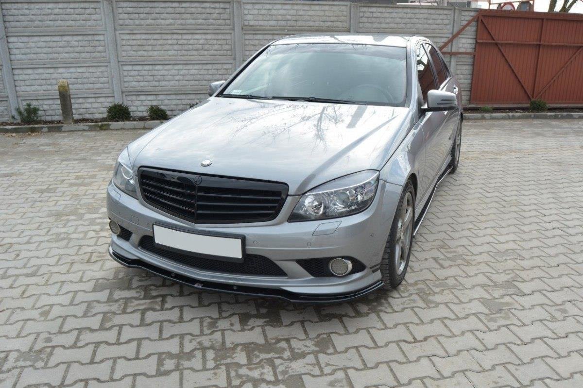 Front Ansatz für Mercedes C W204 AMG-Line (vor Facelift) schwarz Hochglanz