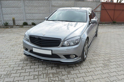Front Ansatz für Mercedes C W204 AMG-Line (vor Facelift) schwarz Hochglanz