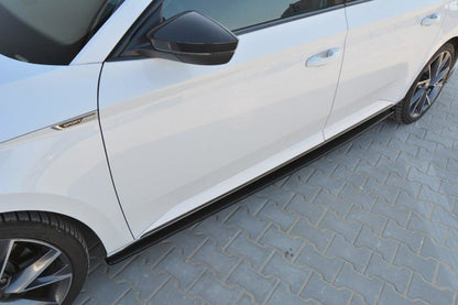 Seitenschweller Ansatz für Skoda Superb Mk3 schwarz Hochglanz