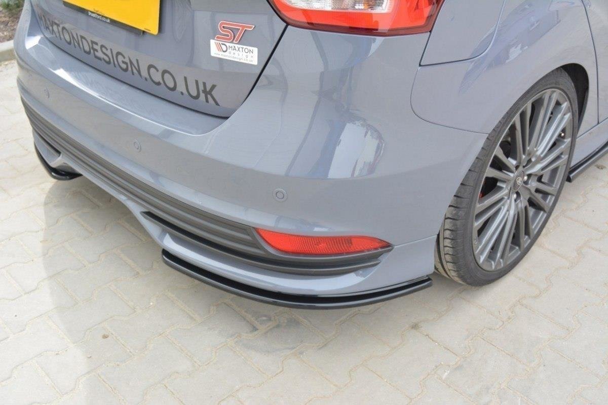 Heck Ansatz Flaps Diffusor für FORD FOCUS 3 ST Facelift schwarz matt