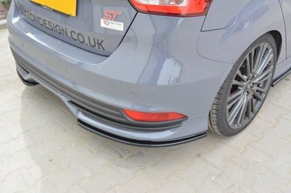 Heck Ansatz Flaps Diffusor für FORD FOCUS 3 ST Facelift schwarz matt
