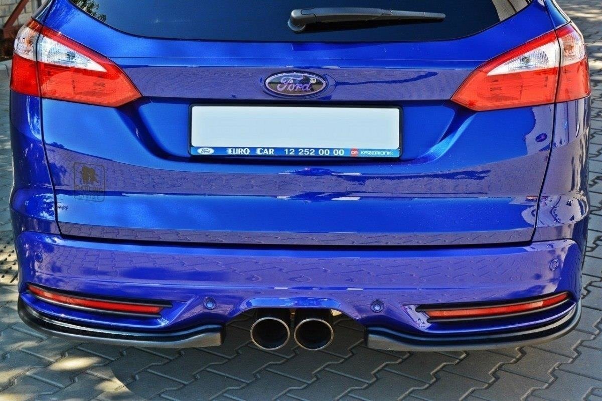 Heck Ansatz Flaps Diffusor für FORD Focus 3 ST Turnier schwarz matt