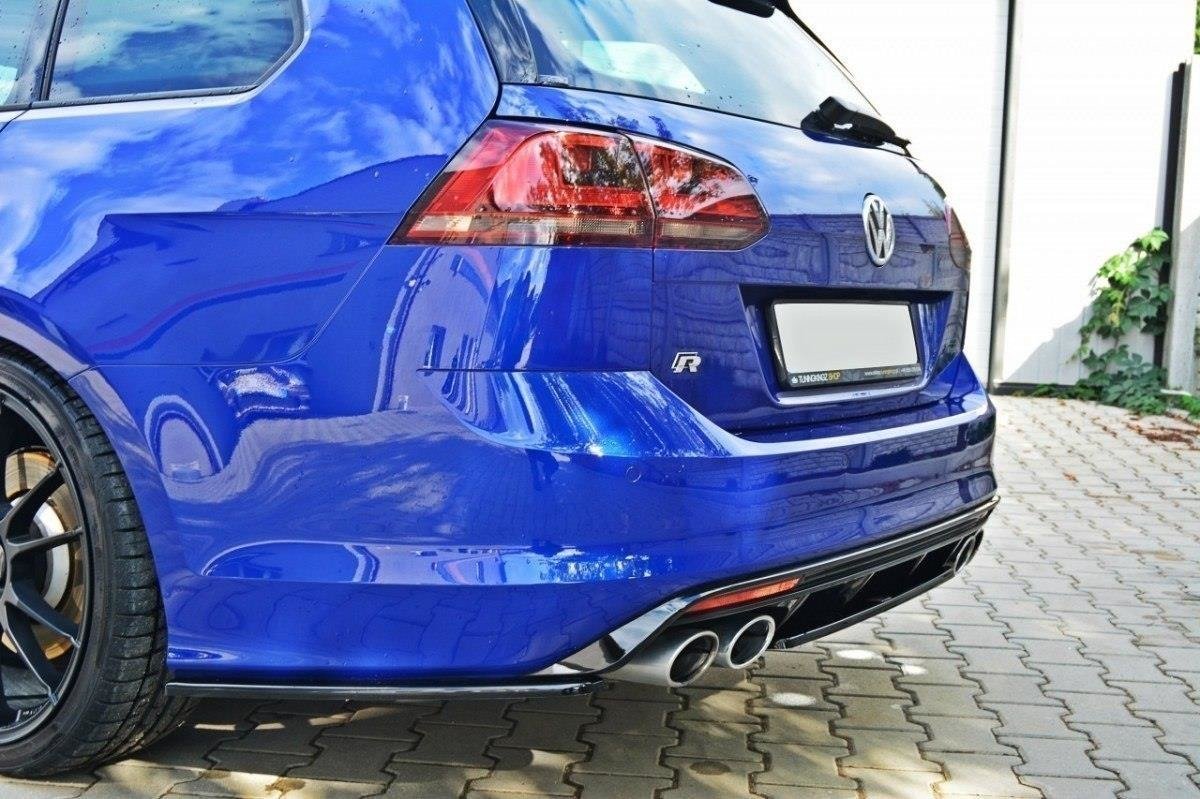 Heck Ansatz Flaps Diffusor für VW GOLF 7 R VARIANT schwarz matt