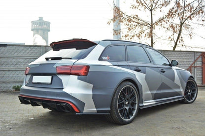 Heck Ansatz Flaps Diffusor für AUDI RS6 C7 schwarz matt