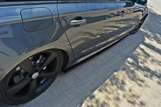 Seitenschweller Ansatz für Audi S6 / A6 S-Line C7  schwarz matt