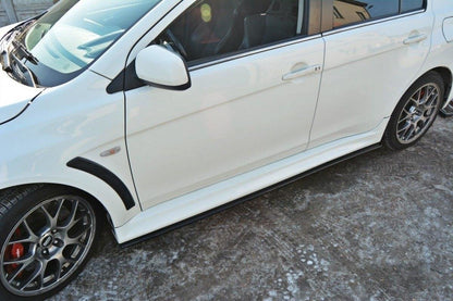Seitenschweller Ansatz für Mitsubishi Lancer Evo X schwarz matt