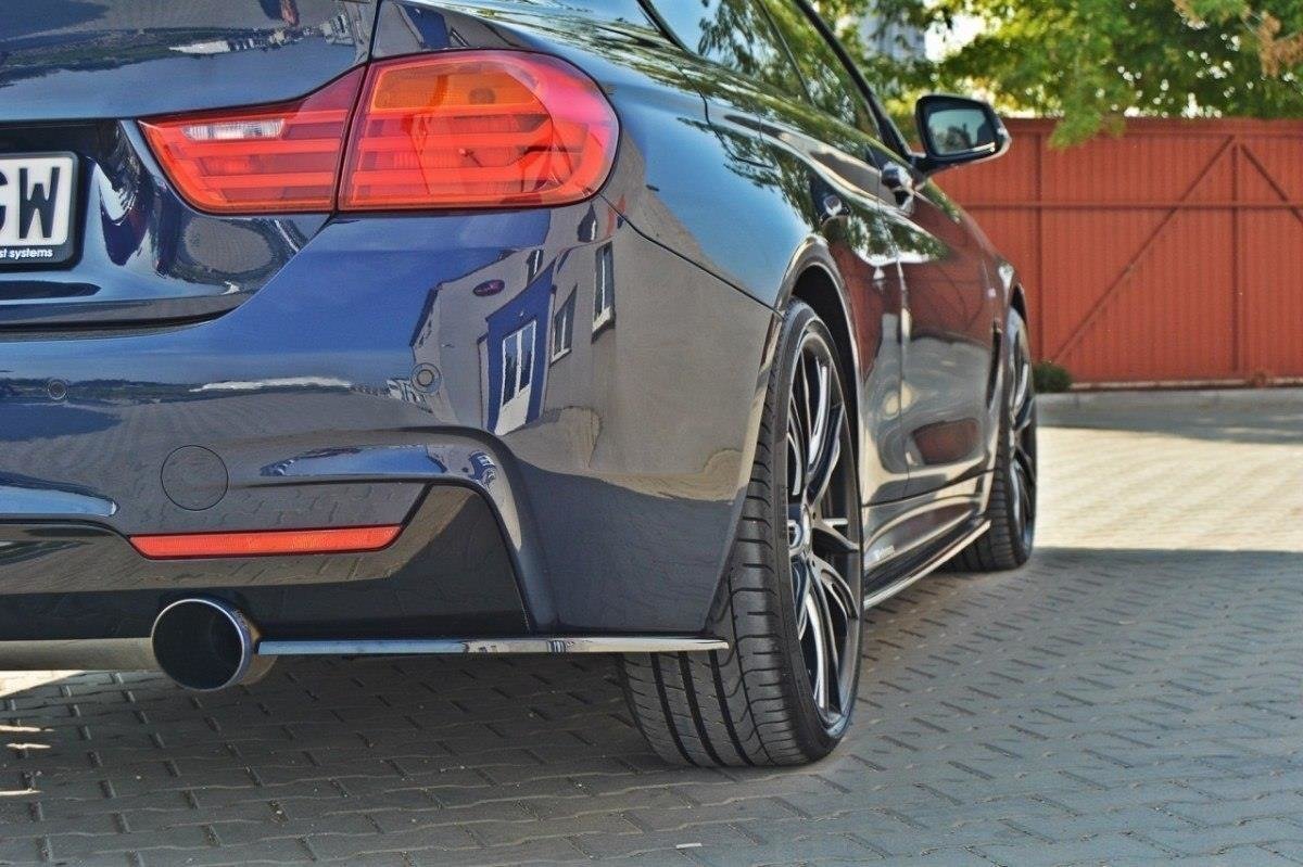 Heck Ansatz Flaps Diffusor für BMW 4er F32 M Paket schwarz Hochglanz