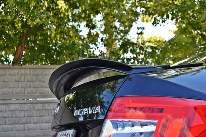 Spoiler CAP für SKODA OCTAVIA III RS PREFACE/FACELIFT schwarz matt