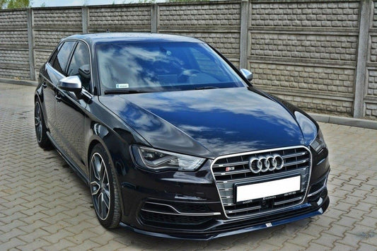 Front Ansatz für Audi S3 / A3 S-Line 8v Hatchback / Sportback schwarz Hochglanz