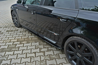 Seitenschweller Ansatz für Audi S4 / A4 / A4 S-Line B6 / B7  schwarz matt