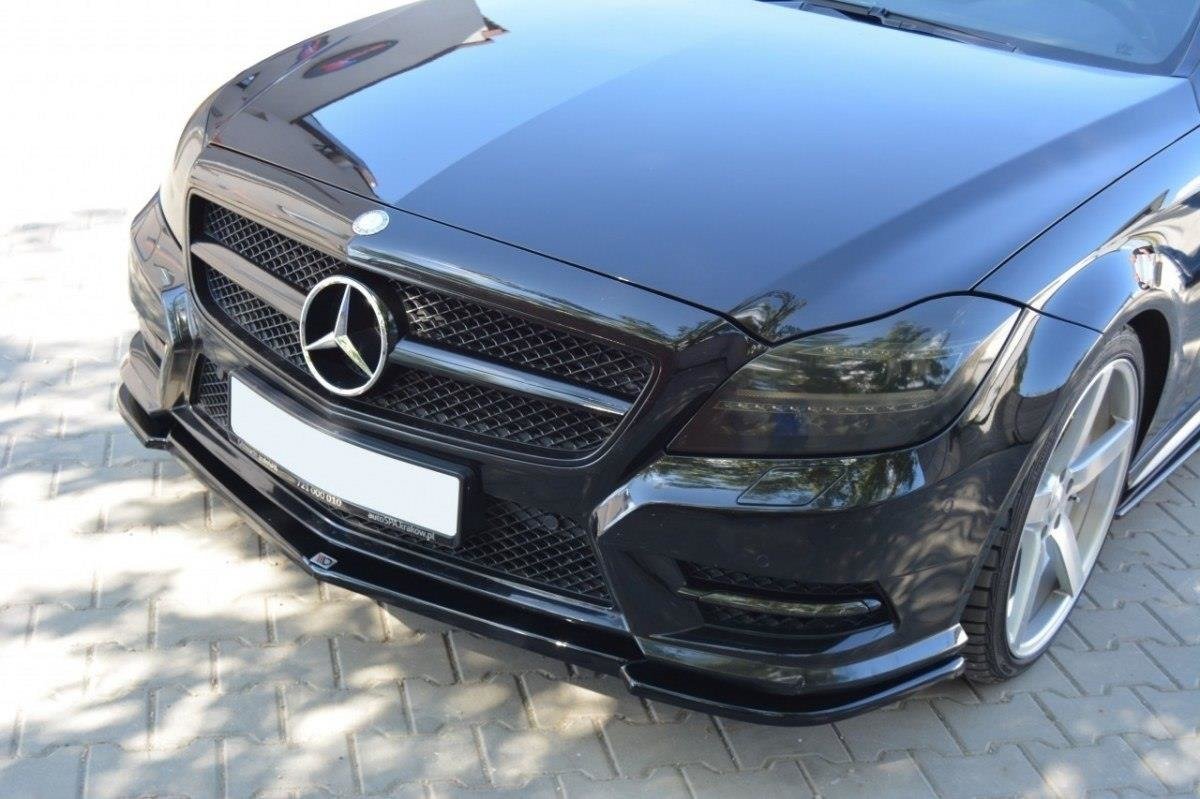 Front Ansatz für MERCEDES CLS C218 AMG LINE schwarz Hochglanz