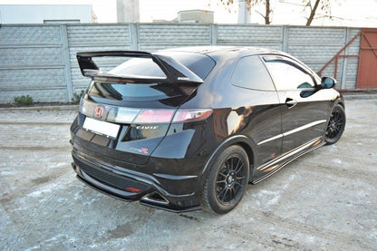 Heck Ansatz Flaps Diffusor für HONDA CIVIC VIII TYPE S/R schwarz Hochglanz