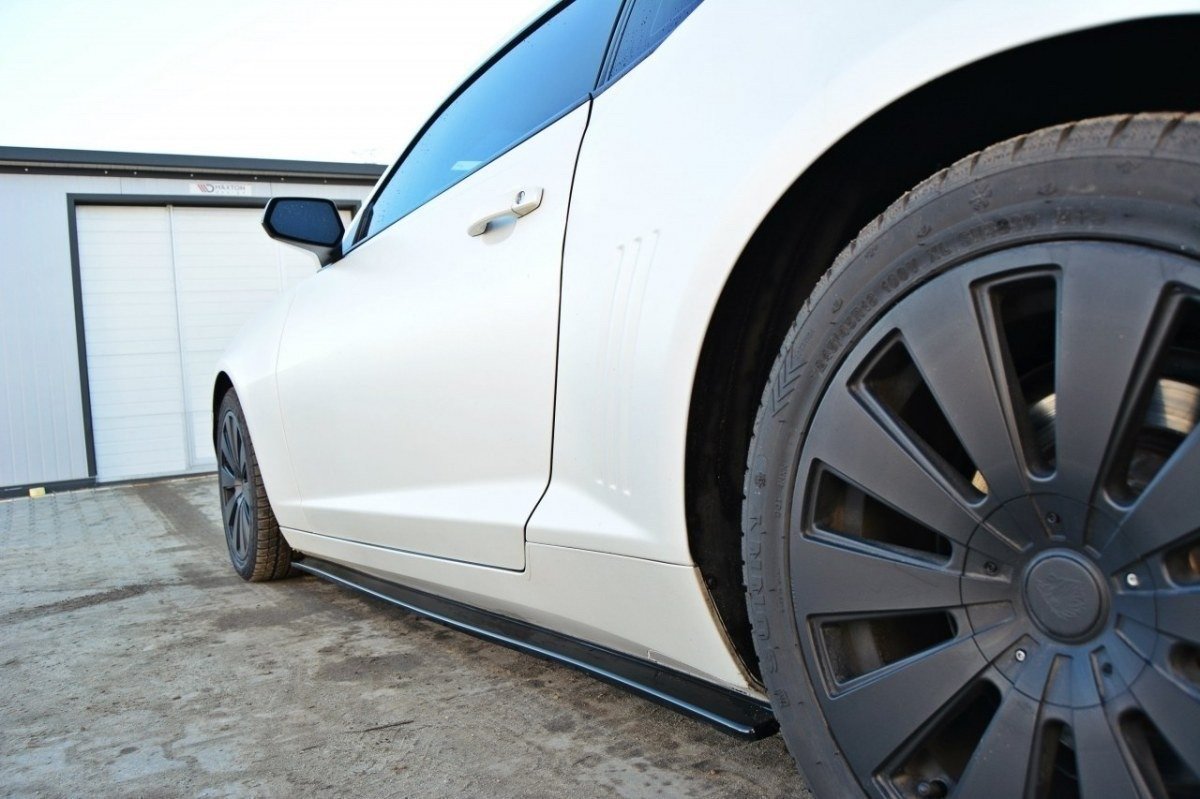 Seitenschweller Ansatz für CHEVROLET CAMARO V SS - US, EU VERSION (vor Facelift) schwarz Hochglanz