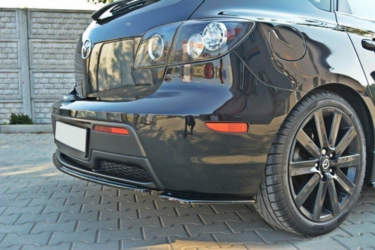 Heck Ansatz Flaps Diffusor für MAZDA 3 MPS MK1 (PREFACE) schwarz Hochglanz