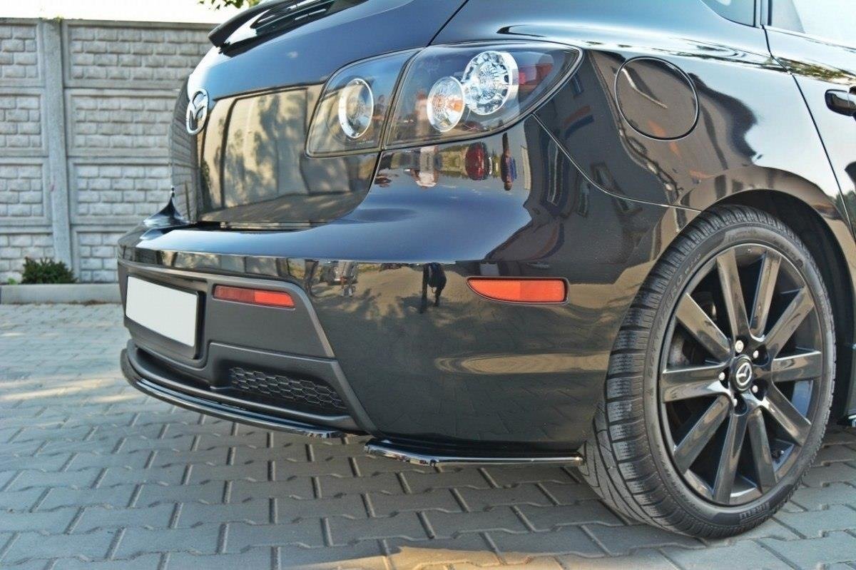 Heck Ansatz Flaps Diffusor für MAZDA 3 MPS MK1 (PREFACE) schwarz matt