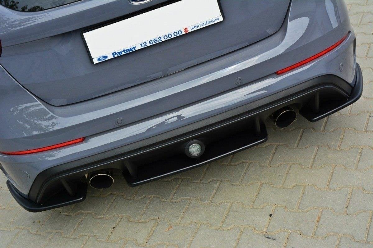 Heck Ansatz Flaps Diffusor für FORD FOCUS 3 RS Carbon Look