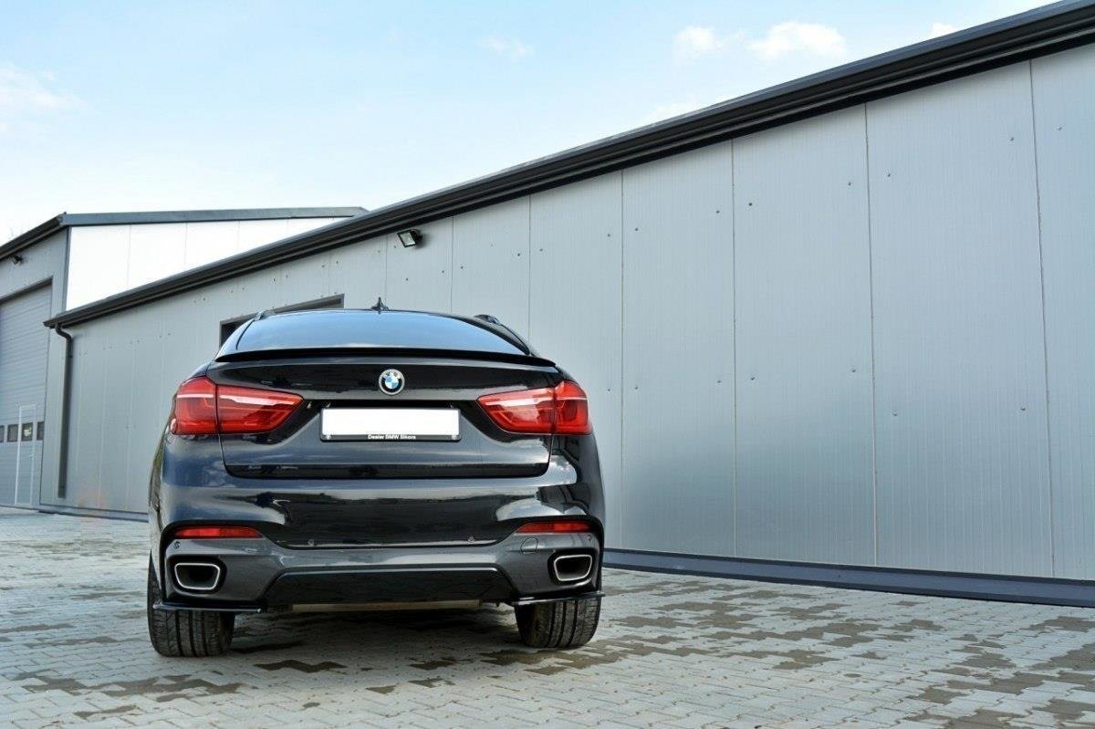 Heck Ansatz Flaps Diffusor für BMW X6 F16 M Paket Carbon Look