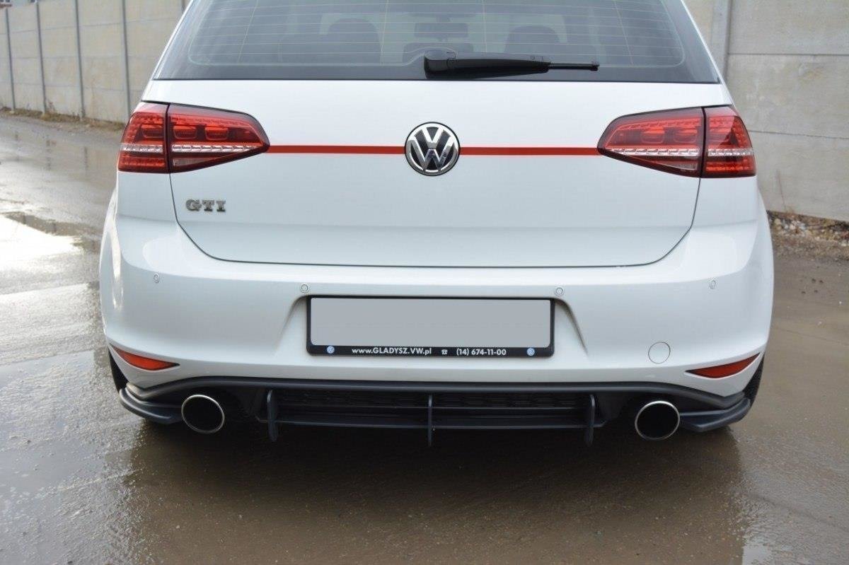 Heck Ansatz Flaps Diffusor für VW GOLF 7 GTI Carbon Look