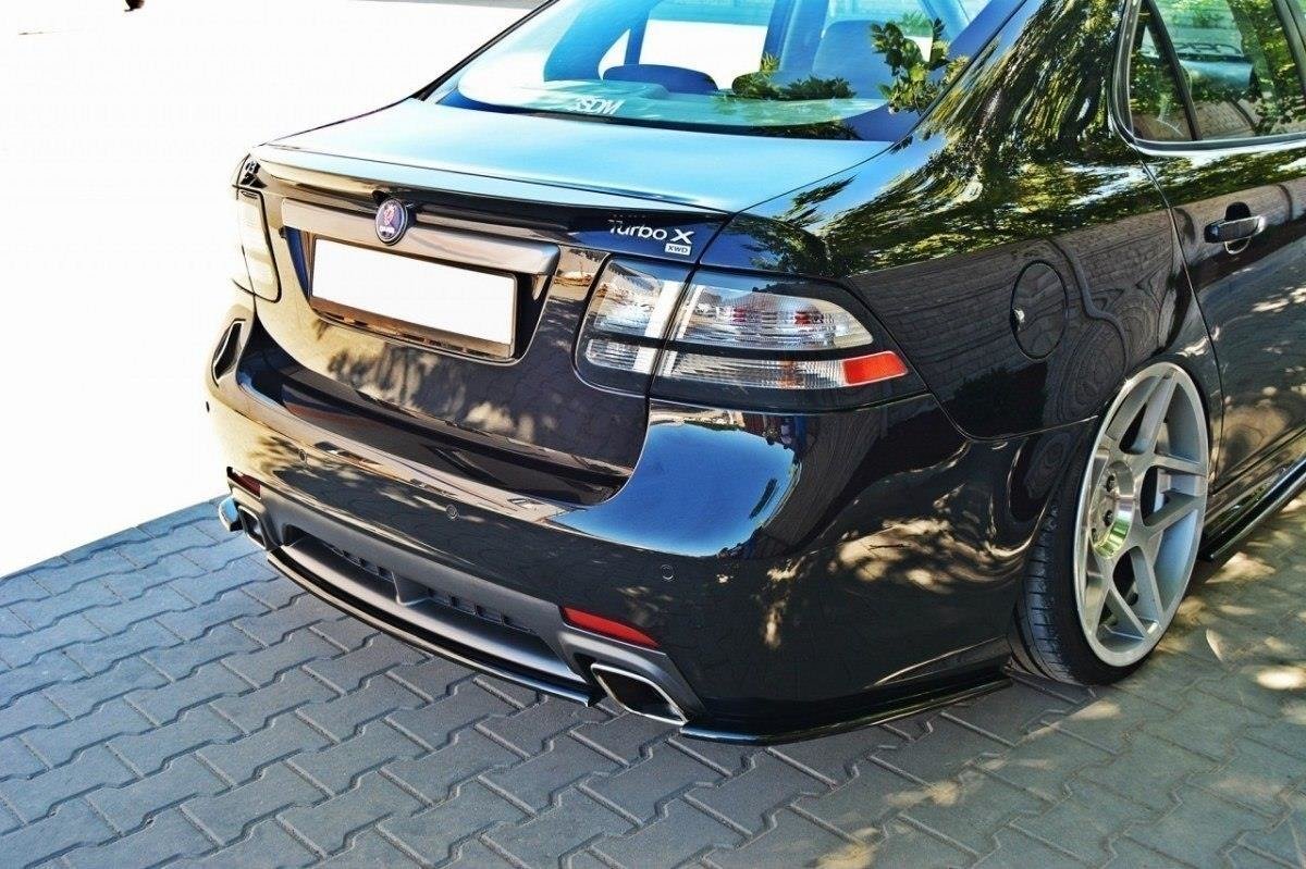Heck Ansatz Flaps Diffusor für SAAB 9-3 TURBO X Carbon Look
