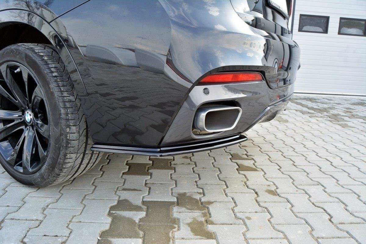 Heck Ansatz Flaps Diffusor für BMW X6 F16 M Paket Carbon Look