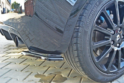 Heck Ansatz Flaps Diffusor für RENAULT CLIO III RS schwarz matt