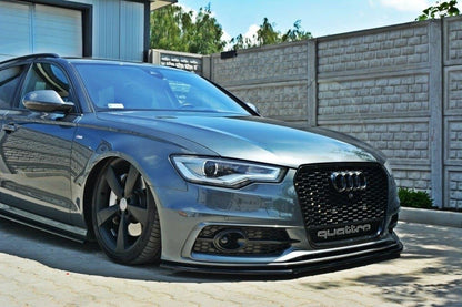 Front Ansatz V.1 für Audi S6 / A6 S-Line C7 schwarz Hochglanz