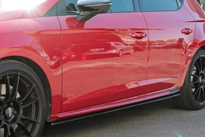 Seitenschweller Ansatz für v.2 Seat Leon Mk3 Cupra/ FR Facelift schwarz matt
