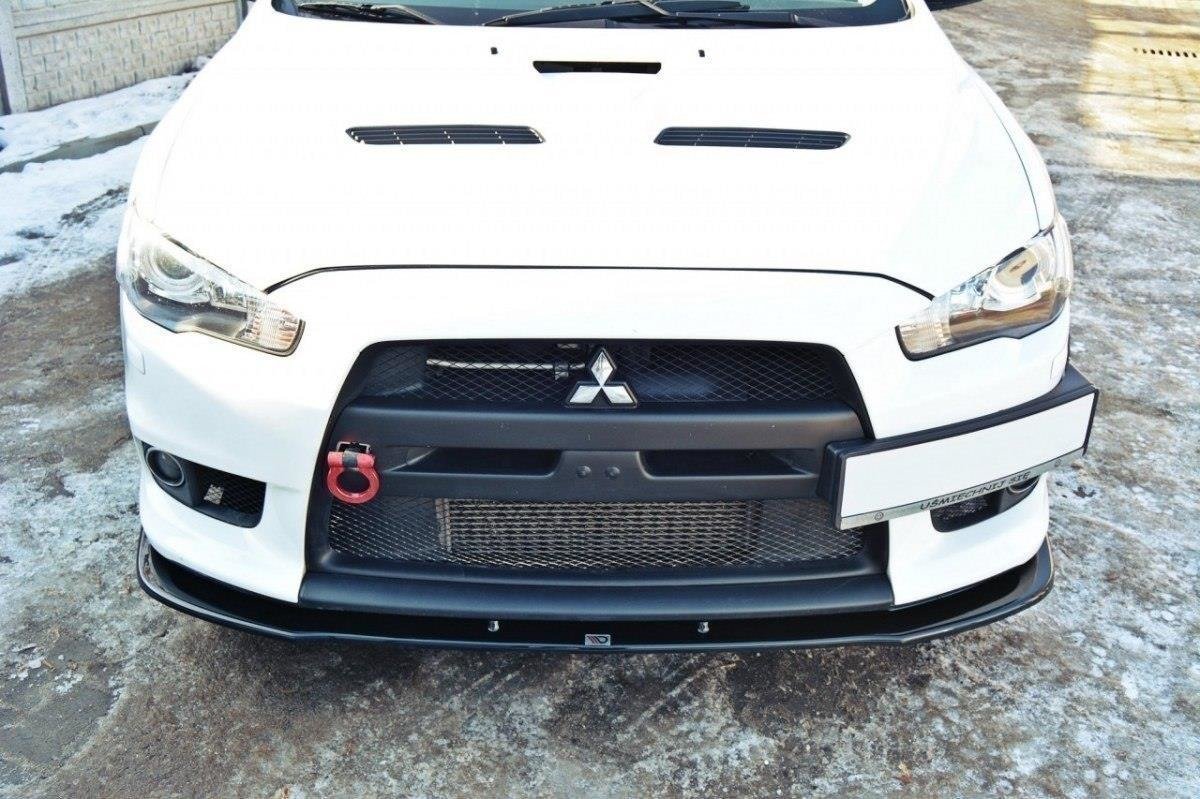 Front Ansatz V.1 für Mitsubishi Lancer Evo X schwarz Hochglanz
