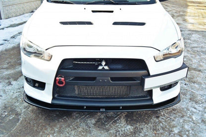 Front Ansatz V.1 für Mitsubishi Lancer Evo X schwarz Hochglanz