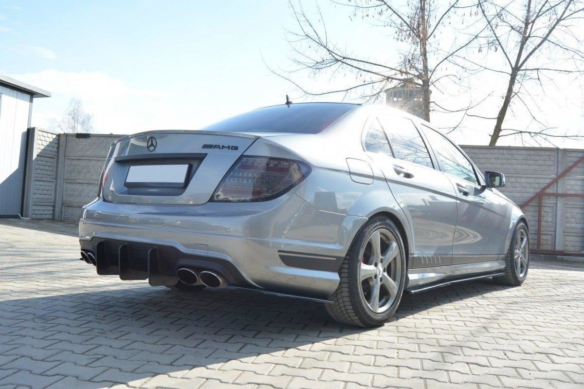 Diffusor Heck Ansatz für Heckschürze für v.1 Mercedes C W204 AMG-Line (FACELIFT)