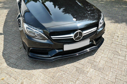 Front Ansatz V.1 für Mercedes C-Klasse S205 63 AMG Kombi schwarz Hochglanz