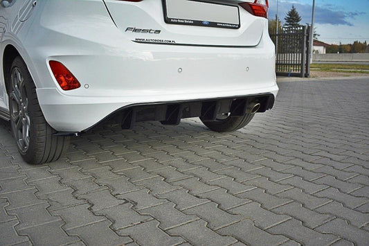 Heck Ansatz Flaps Diffusor V.1 für Ford Fiesta Mk8 ST-Line Carbon Look