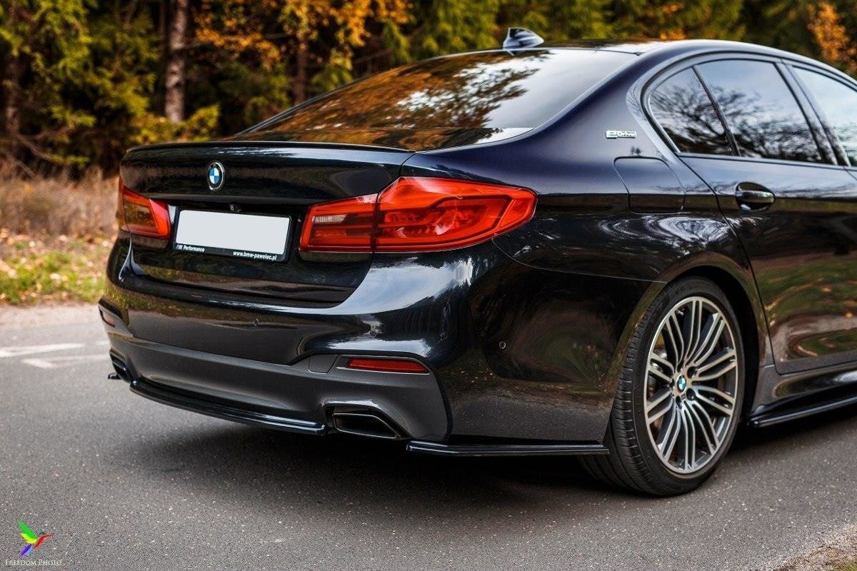 Heck Ansatz Flaps Diffusor für BMW 5er G30/ G31 M-Paket Carbon Look