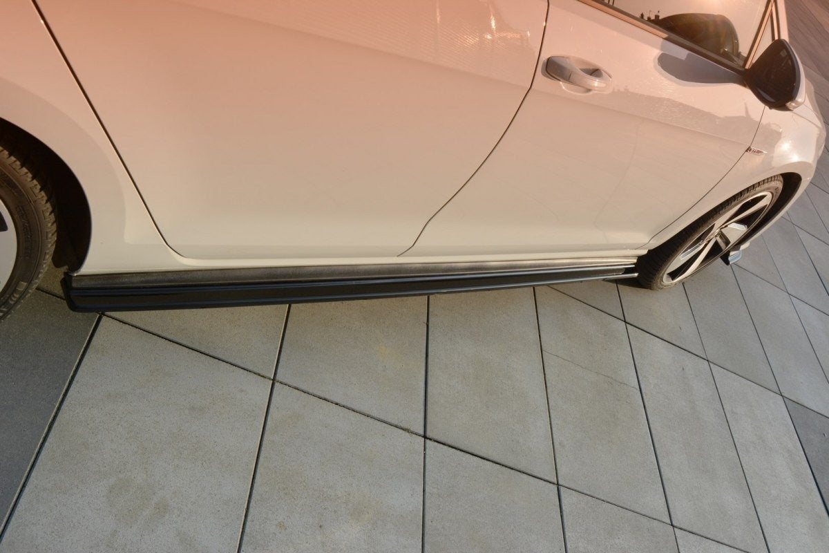 Seitenschweller Ansatz für VW GOLF 7 GTI PREFACE/FACELIFT (breit) schwarz matt
