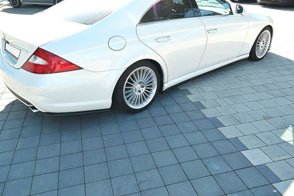 Heck Ansatz Flaps Diffusor für Mercedes CLS C219 55AMG schwarz matt