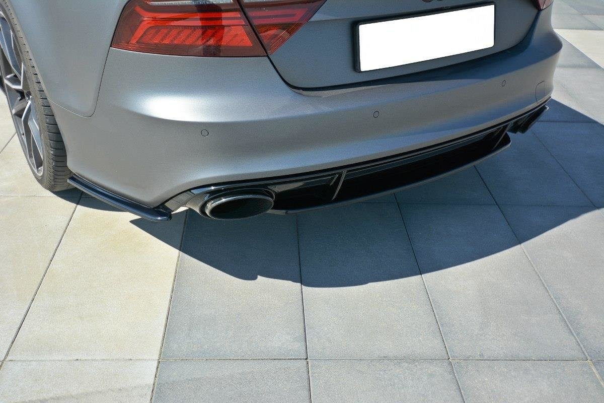 Heck Ansatz Flaps Diffusor für Audi RS7 C7 FL schwarz matt