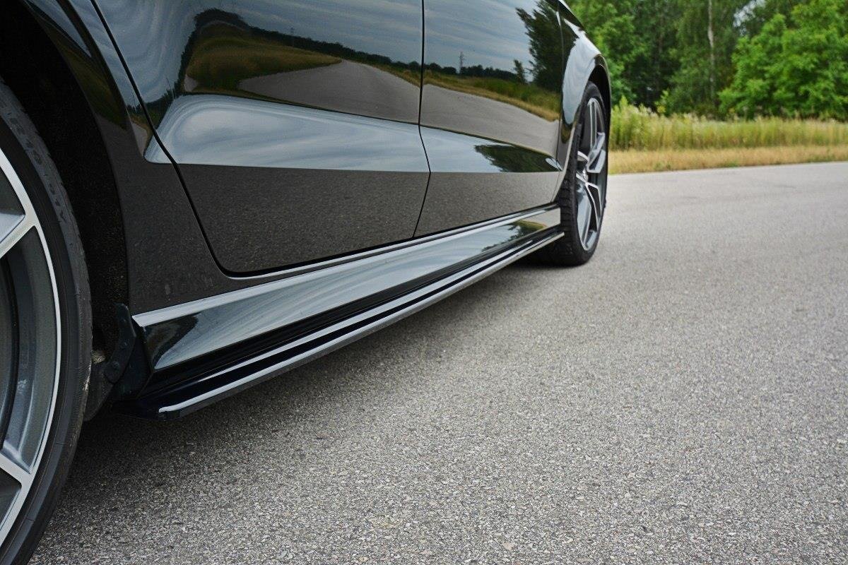 Seitenschweller Ansatz für V.1 für Audi S3 / A3 S-Line 8V / 8V FL Limousine Carbon Look