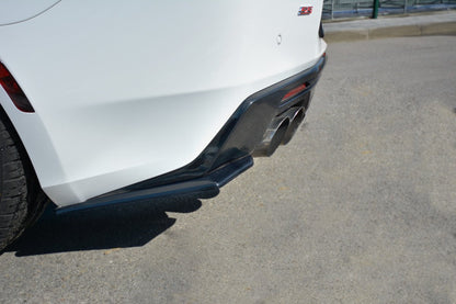 Heck Ansatz Flaps Diffusor für CHEVROLET CAMARO 6TH-GEN. PHASE-I 2SS COUPE schwarz matt