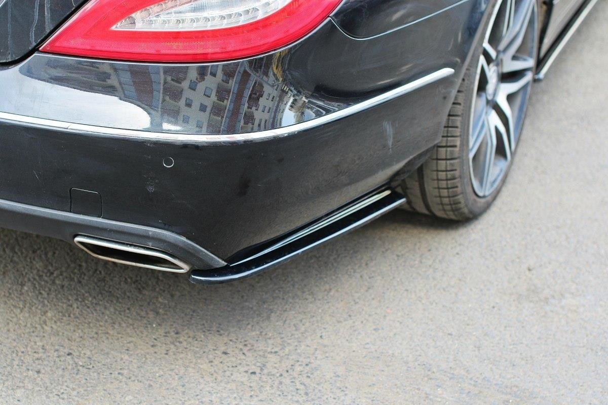 Heck Ansatz Flaps Diffusor für Mercedes CLS C218 schwarz Hochglanz