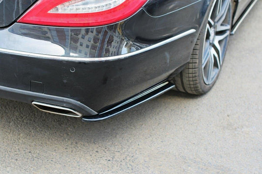 Heck Ansatz Flaps Diffusor für Mercedes CLS C218 schwarz Hochglanz
