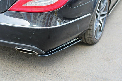 Heck Ansatz Flaps Diffusor für Mercedes CLS C218 schwarz matt