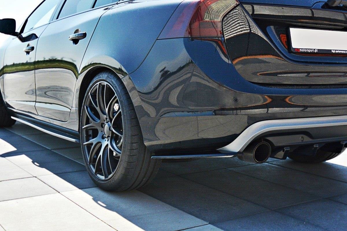 Heck Ansatz Flaps Diffusor für Volvo V60 Polestar Facelift schwarz matt