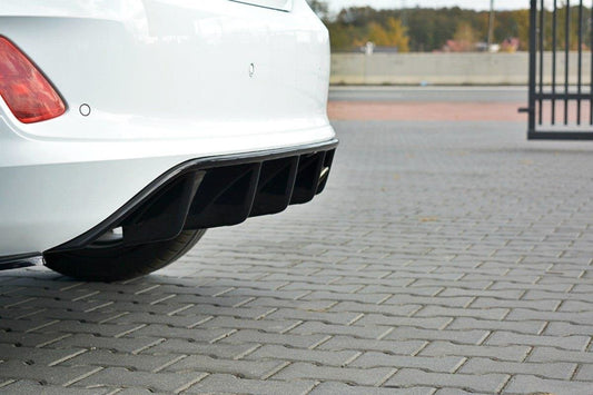 Diffusor Heck Ansatz für Ford Fiesta Mk8 ST-Line schwarz Hochglanz