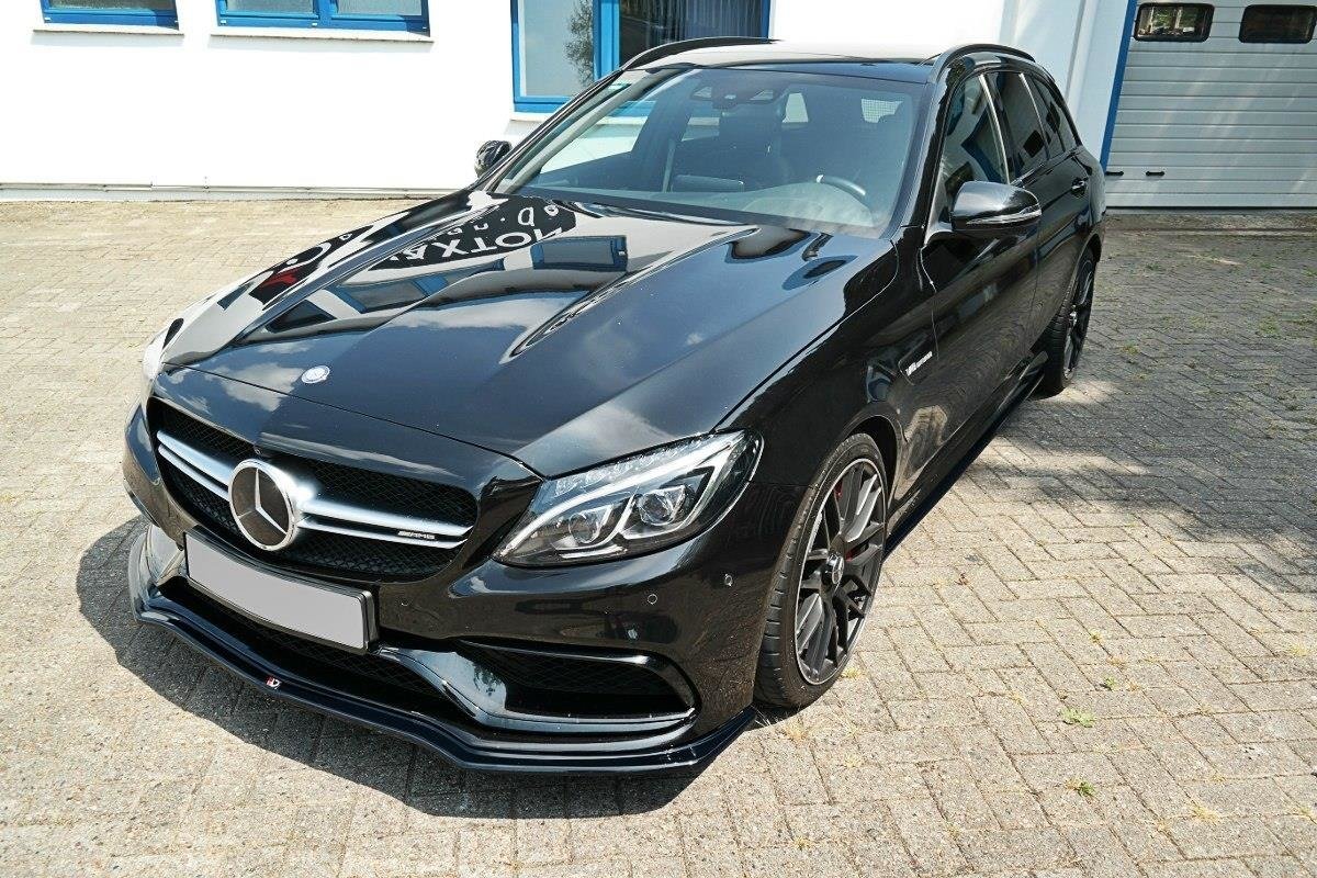 Front Ansatz V.1 für Mercedes C-Klasse S205 63 AMG Kombi schwarz Hochglanz