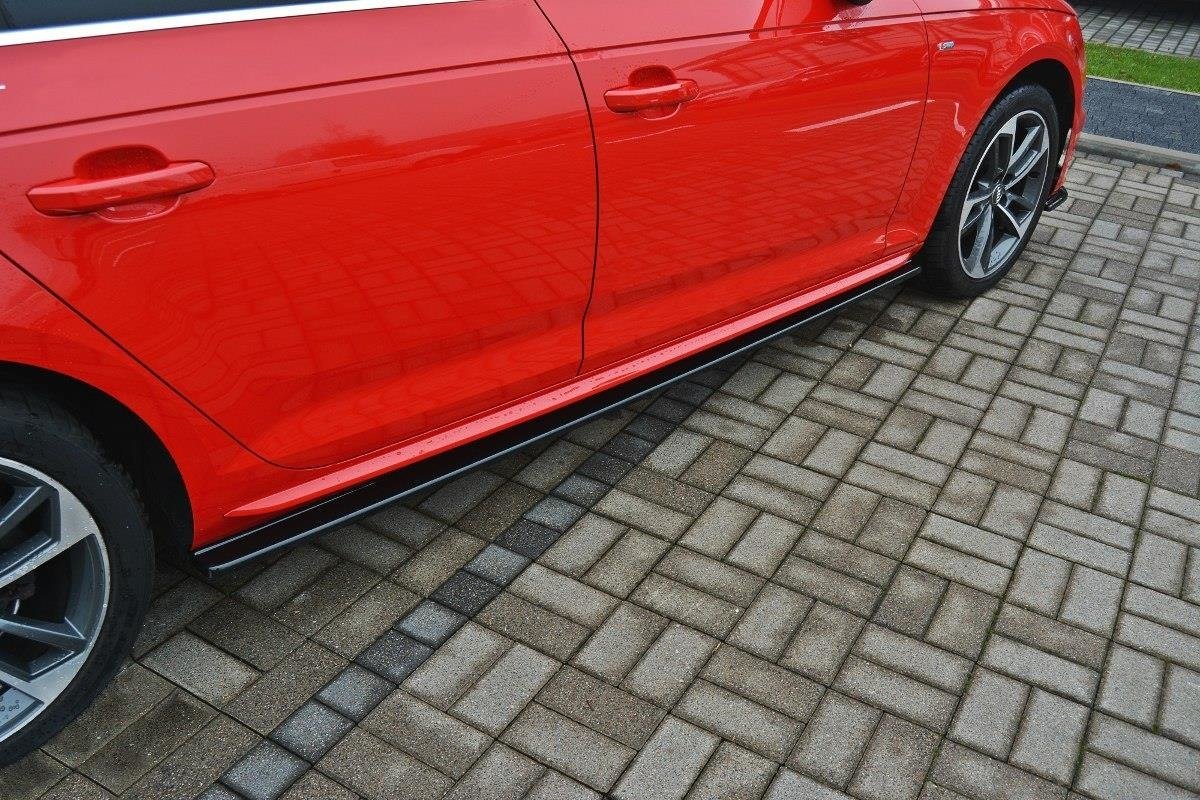 Seitenschweller Ansatz für Audi S4 / A4 S-Line B9 schwarz matt