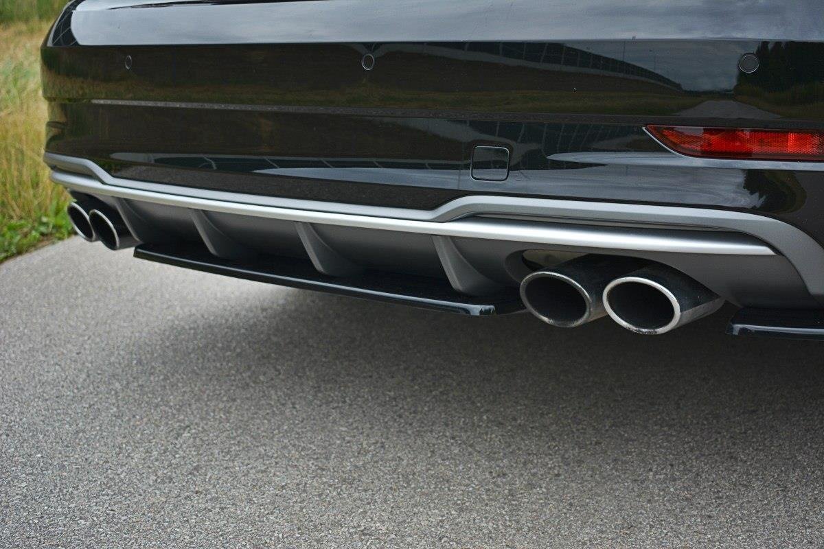 Mittlerer Diffusor Heck Ansatz für Audi S3 8V FL Limousine  schwarz matt