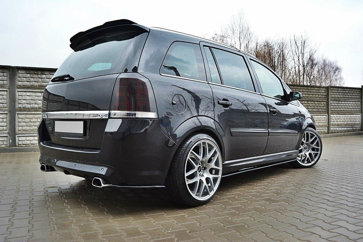 Heck Ansatz Flaps Diffusor für OPEL ZAFIRA B OPC / VXR Carbon Look