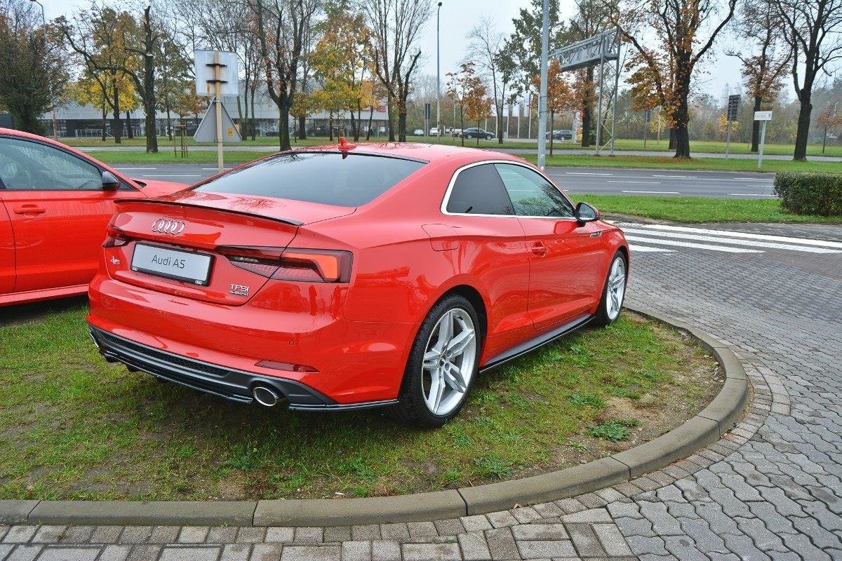 Seitenschweller Ansatz für Audi S5 / A5 S-Line F5 Coupe schwarz matt
