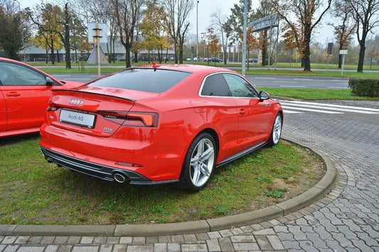 Seitenschweller Ansatz für Audi S5 / A5 S-Line F5 Coupe schwarz Hochglanz